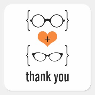 Stickers Merci Orange Geeky Glasses