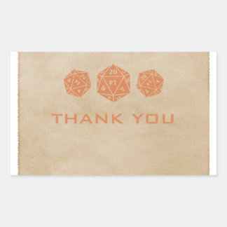 Stickers Merci Orange Grunge D20 Dice Gamer