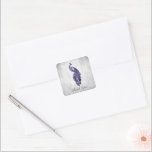 Stickers Merci Peacock violet<br><div class="desc">Scellez vos cartes de remerciements avec cet élégant mariage Purple Peacock. Le design de l'autocollant présente un élégant paon contre un feuillage délicat et un arrière - plan grunge. Autre papeterie mariage,  fournitures de mariage,  et faveurs de fête disponibles avec cette conception aussi.</div>