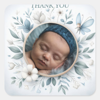 Stickers "Merci" personnalisables avec cadre de fé