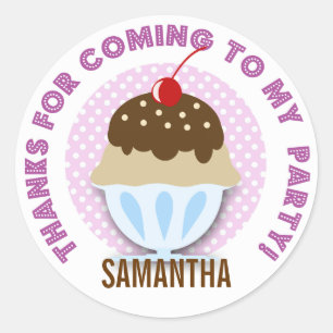 Stickers Merci personnalisé de la partie crème gla