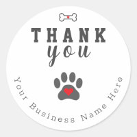 Stickers Merci personnalisé Dog Paw