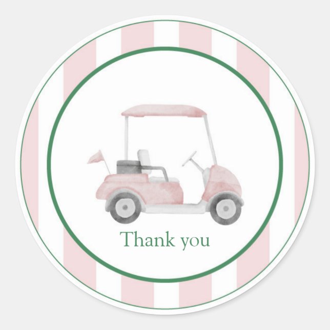 Stickers Merci Pink Golf Cart (Devant)