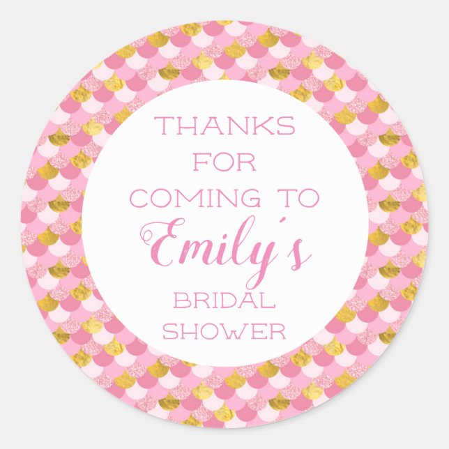 Stickers Merci Pink Mermaid Party (Devant)