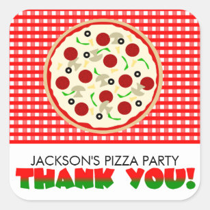 Stickers Merci Pizza Party Favoriser