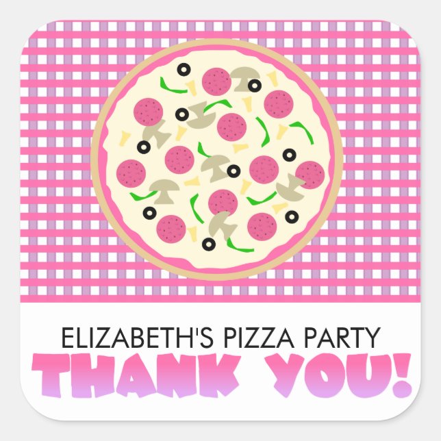Stickers Merci Pizza Pink Purple (Devant)