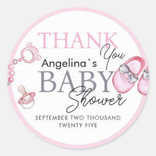 Stickers merci pour le baby shower.