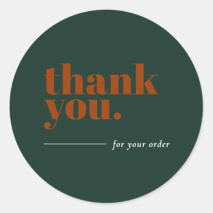 Stickers Merci pour petites entreprises Green Oran