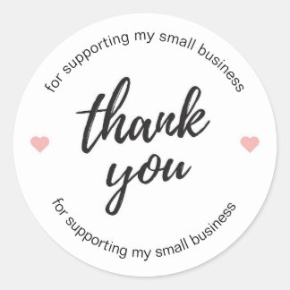 Stickers Merci pour petites entreprises personnali