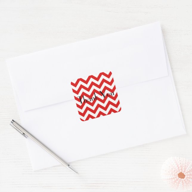 Stickers Merci Red Chevron (Enveloppe)