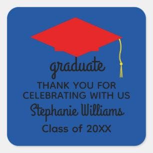 Stickers Merci Red Graduation Cap #1