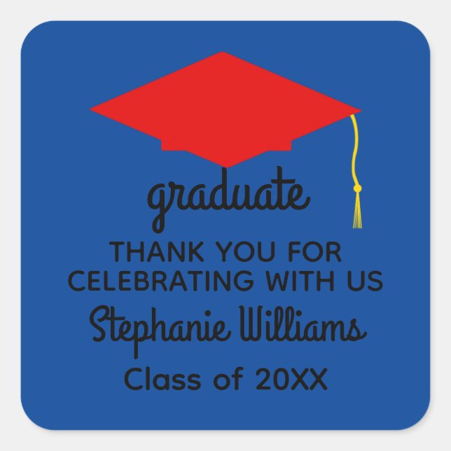 Stickers Merci Red Graduation Cap #1 (Devant)