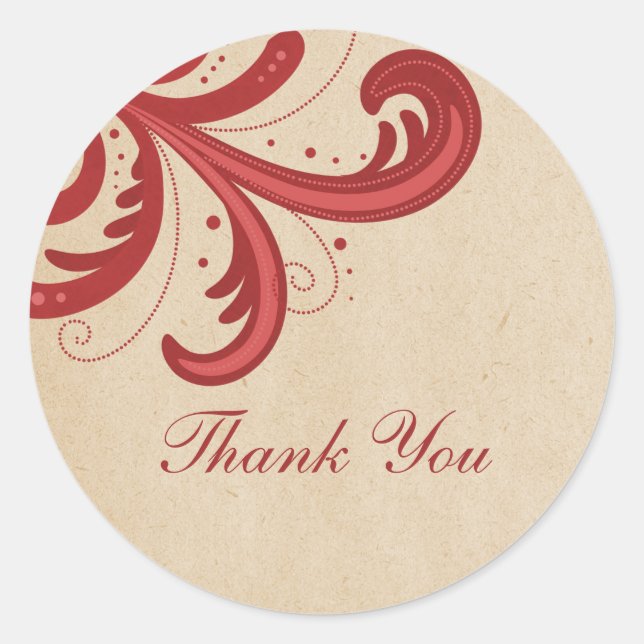 Stickers Merci Red Stylish (Devant)