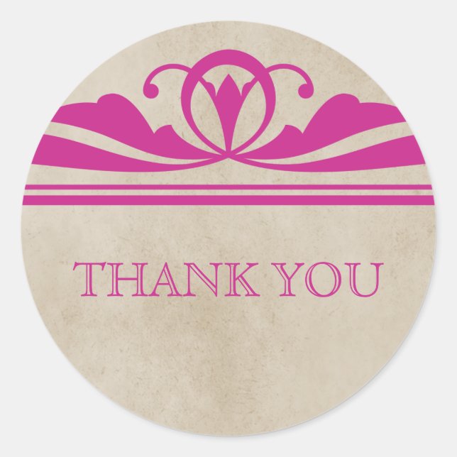 Stickers Merci rose Élégant Déco (Devant)