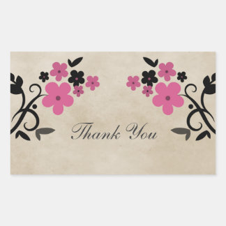 Stickers Merci rose Vintage rose