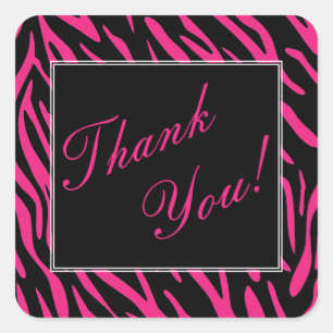 Stickers Merci rose Zebra