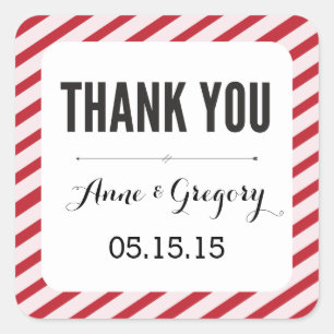 Stickers Merci Rouge Carnaval Stripes Favoriser