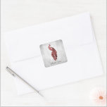 Stickers Merci rouge Peacock<br><div class="desc">Scellez vos cartes de remerciements avec cet élégant mariage Red Peacock. Le design de l'autocollant présente un élégant paon contre un feuillage délicat et un arrière - plan grunge. Autre papeterie mariage,  fournitures de mariage,  et faveurs de fête disponibles avec cette conception aussi.</div>