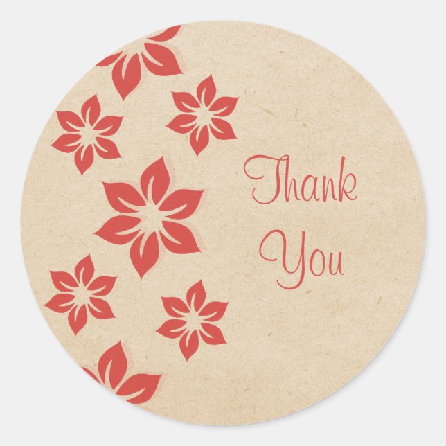Stickers Merci rouge tropical (Devant)