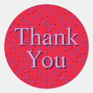 Stickers Merci rouge violet Iridescente