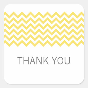 Stickers Merci simple jaune Chevron