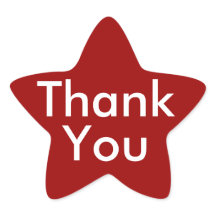 Stickers Merci sur Arrière - plan rouge