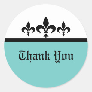 Stickers Merci Swanky Fleur De Lis, Aqua