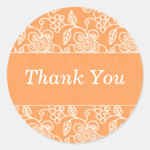 Stickers Merci Tangy Orange Floral
