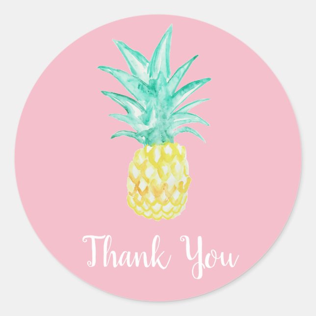 Stickers Merci tropical Luau ananas (Devant)