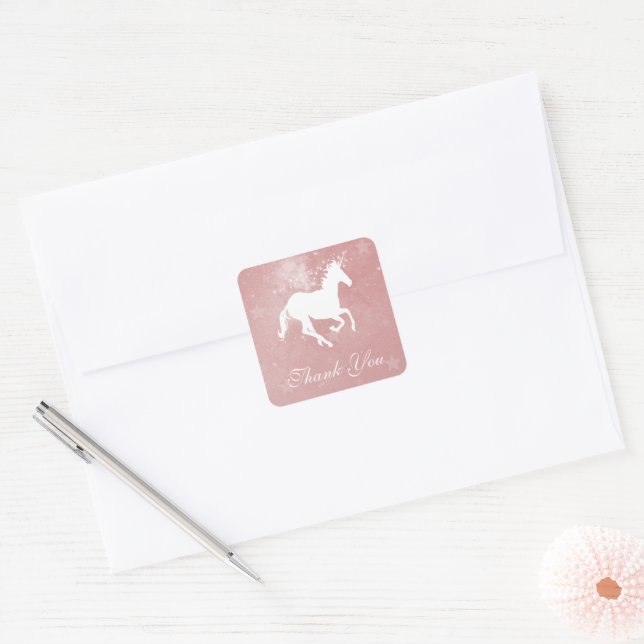 Stickers Merci Unicorne Rose (Enveloppe)