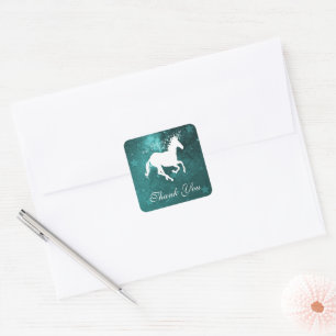 Stickers Merci Unicorne turquoise