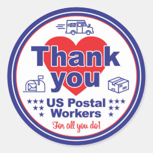 Stickers Merci US Postal Workers