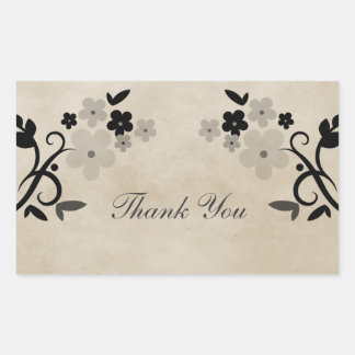 Stickers Merci Vintage gris doux