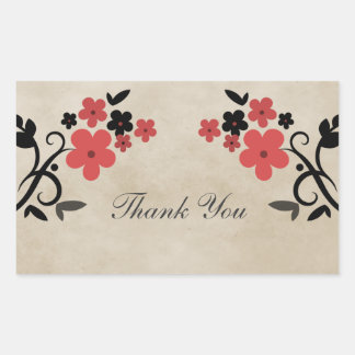 Stickers Merci Vintage rouge doux