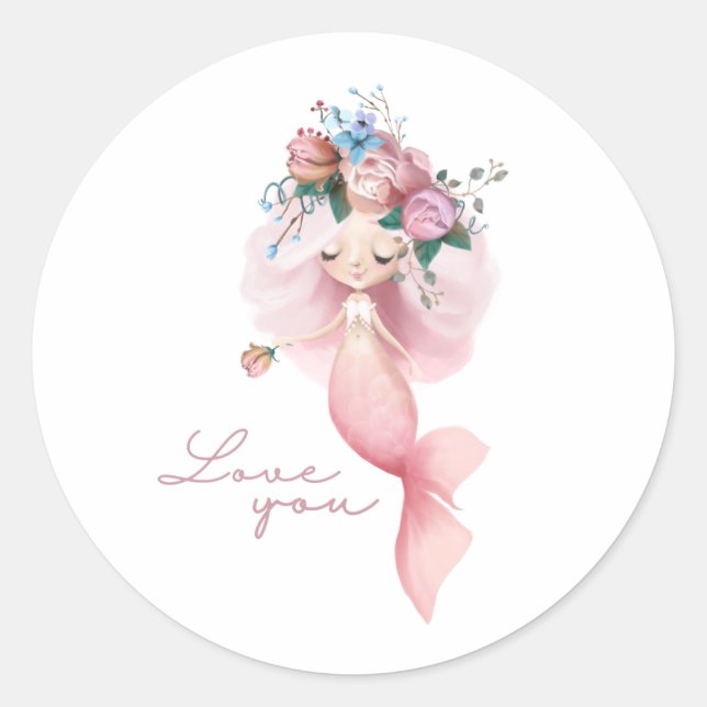 Stickers Mermaid Love You (Devant)