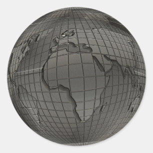 Stickers Metal World Globe