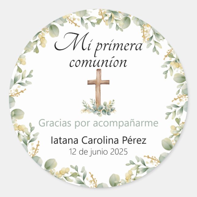 Stickers Mi Primera Comunion - Première Communion (Devant)