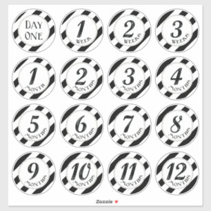 Stickers Milestone Faux Parties scintillant Baby