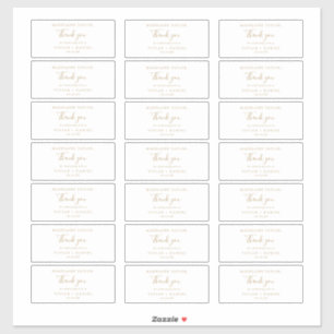 Stickers minimaliste Gold Nom de l'invité Mariage