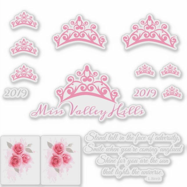 Stickers Miss Pageant USA Crown Custom (Devant)