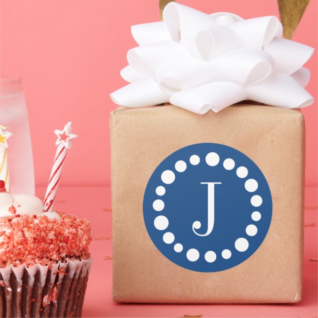 Stickers Modèle bleu monogramme (Fête)