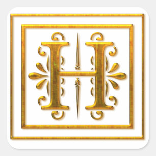 Stickers Monogram Golden H élégant
