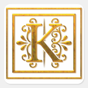 Stickers Monogram Golden K élégant