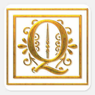 Stickers Monogram Golden Q élégant