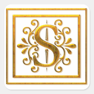 Stickers Monogram Golden S élégant