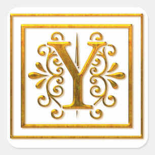 Stickers Monogram Golden Y élégant