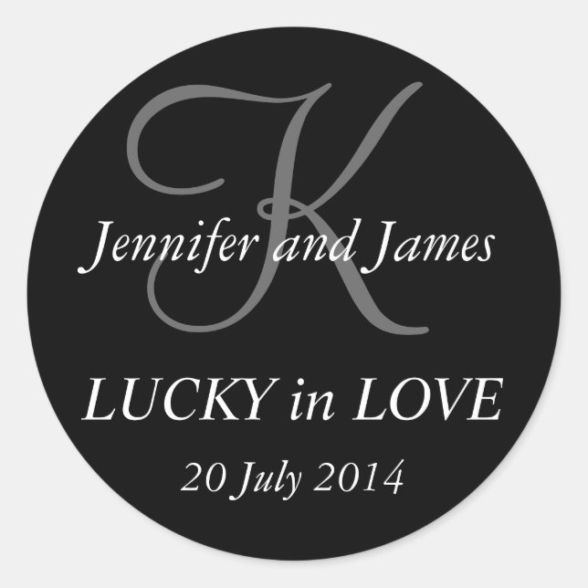 Stickers Monogram K pour Mariage noir (Devant)