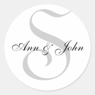 Stickers Monogram S plus First Names pour Mariages