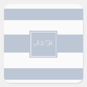 Stickers Monogram & Stripes Light Blue