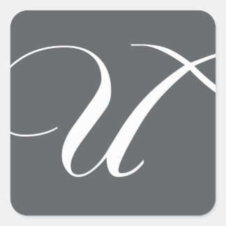 Stickers Monogram U élégant pour Mariage Grey